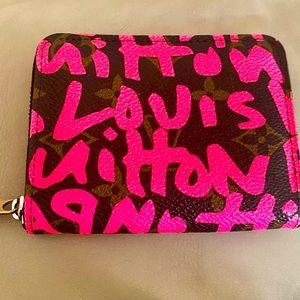 Stephen Sprouse X Louis Vuitton Pink Graffiti Zippy Coin Purse